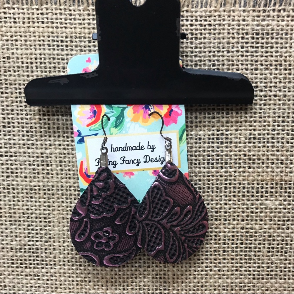 Leather Earrings NWT
